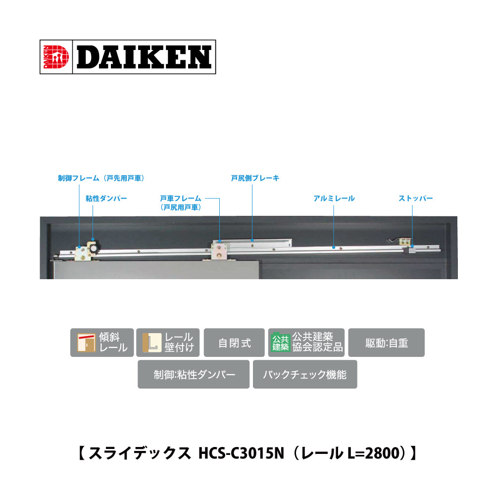 スライデックス HCS-C3015N（レール L=2800）｜ダイケン（DAIKEN