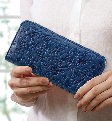 スヌーピー しあわせのジャパンブルー 阿波藍 高級牛革製長財布 | I・E