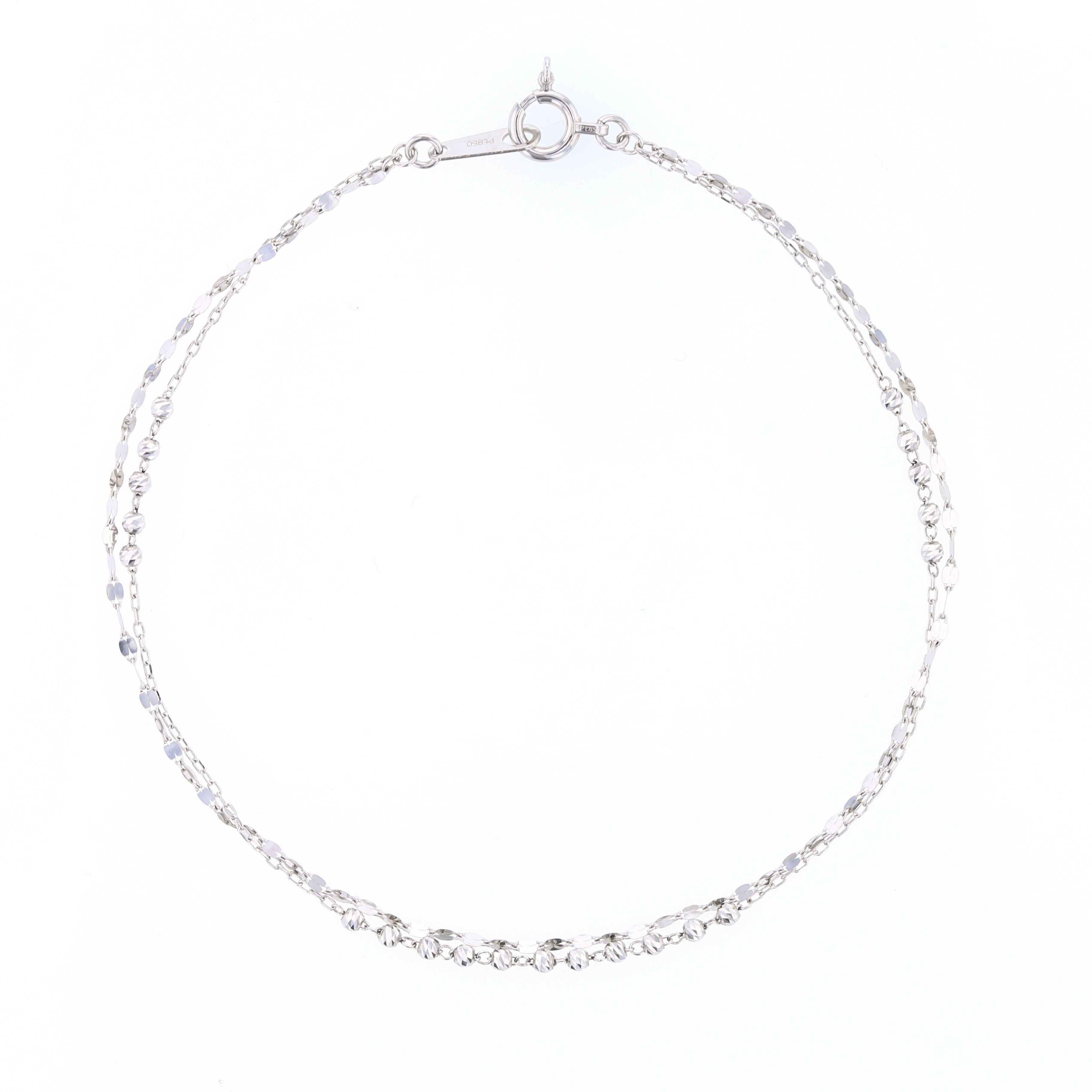 プラチナ850 2連 チェーン ブレスレット | IKEDAジュエリーオンライン