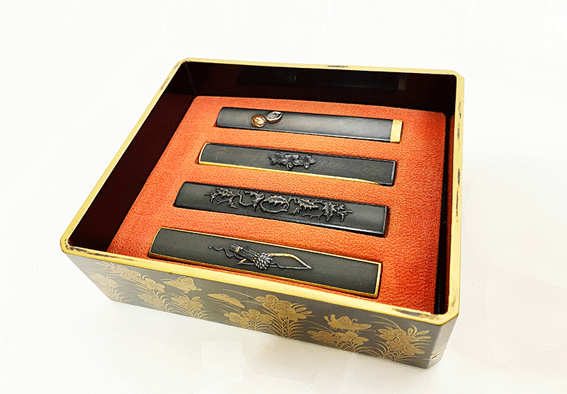 枝菊図小柄　後藤鑑定書付