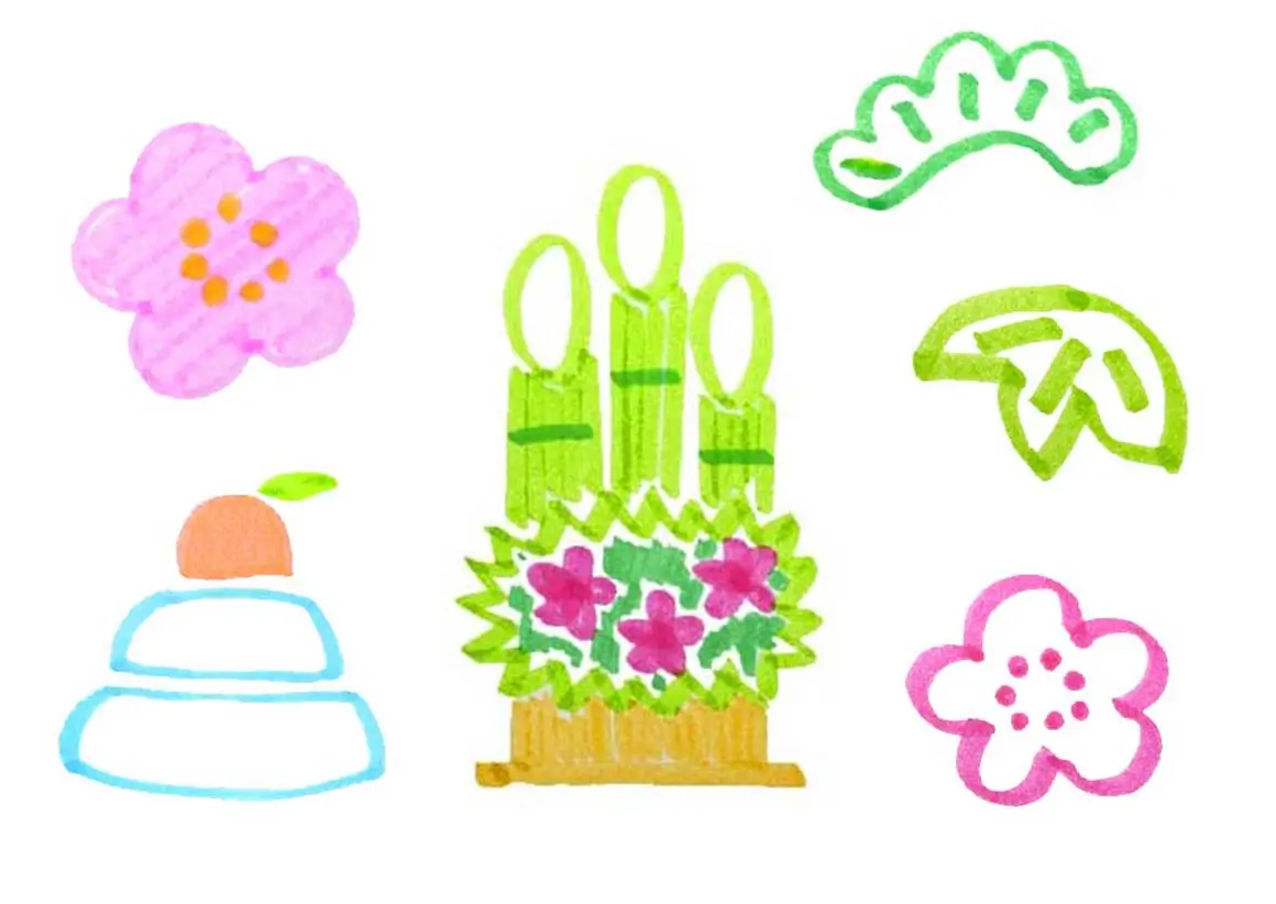 手描きお正月イラストの簡単な描き方 | イラストプラザ