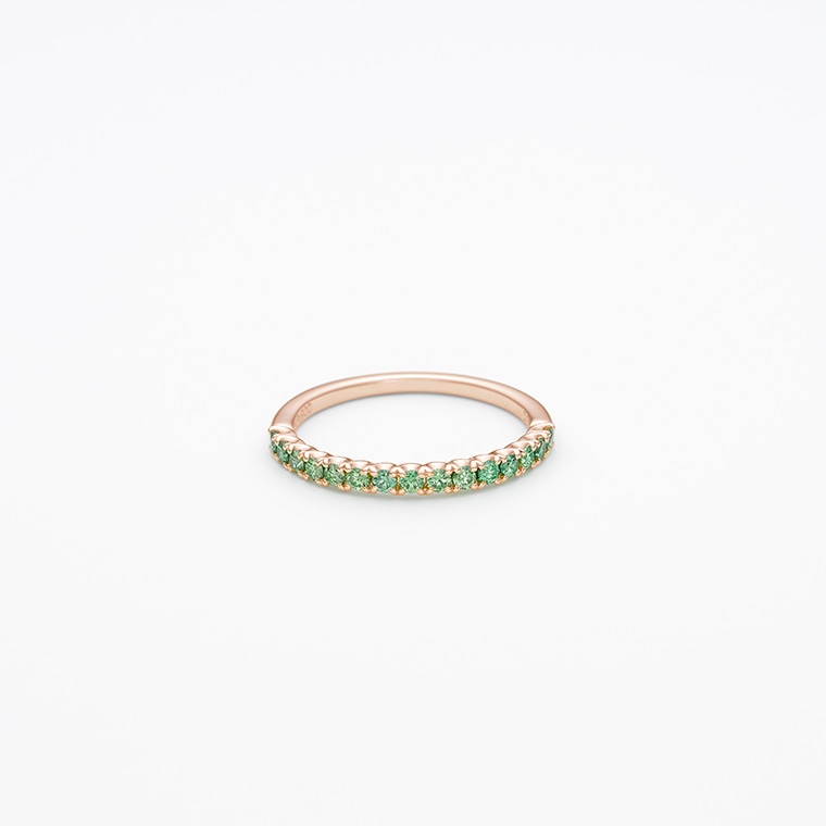 E001 グリーンラボグロウンダイヤモンド/リング/0.27ct(ピンクゴールド