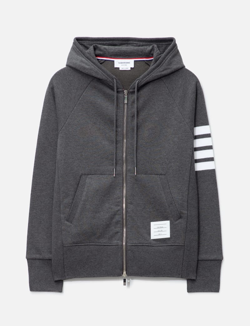 Thom Browne - Classic Loopback 4-Bar Full Zip Hoodie | HBX