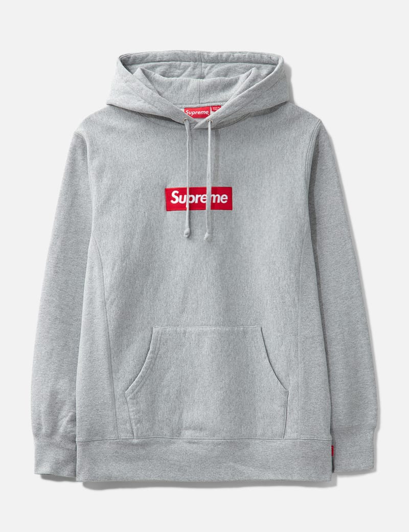 Supreme BOX LOGO HOODIE - Gray pullover, excellent condition