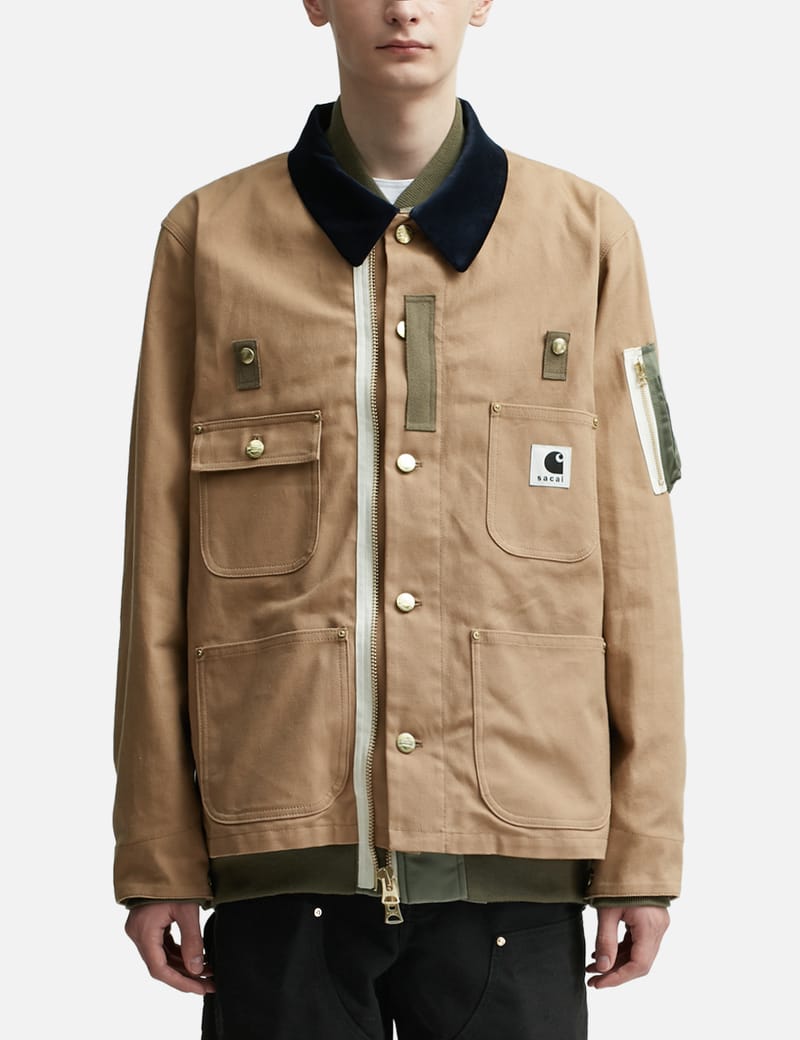 Sacai - Sacai X Carhartt WIP Canvas X MA-1 Jacket Michigan | HBX