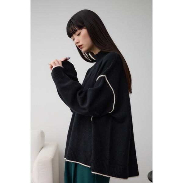 ハイネック配色ニットプルオーバー | アズールバイマウジー(AZUL BY