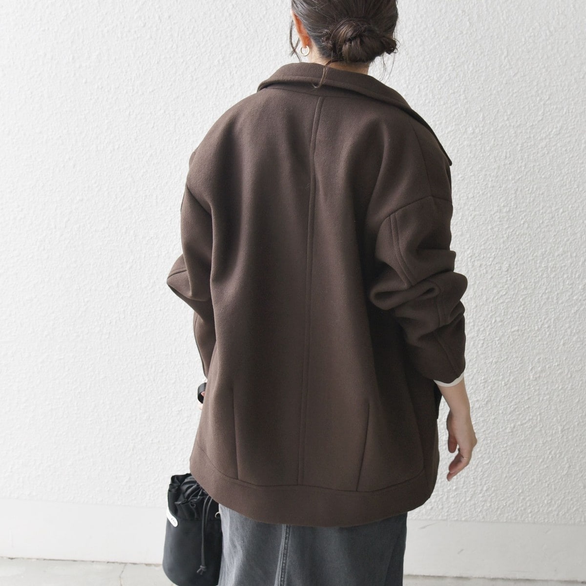 SHIPS any: ウール ミックス コクーン ショート Pコート | シップス