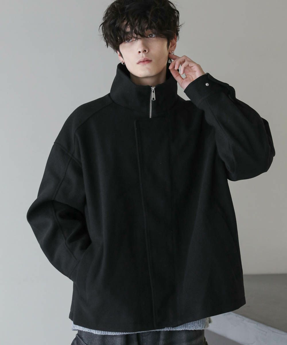 ビッグシルエットメルトンスタンドネックブルゾン | アストロノミー