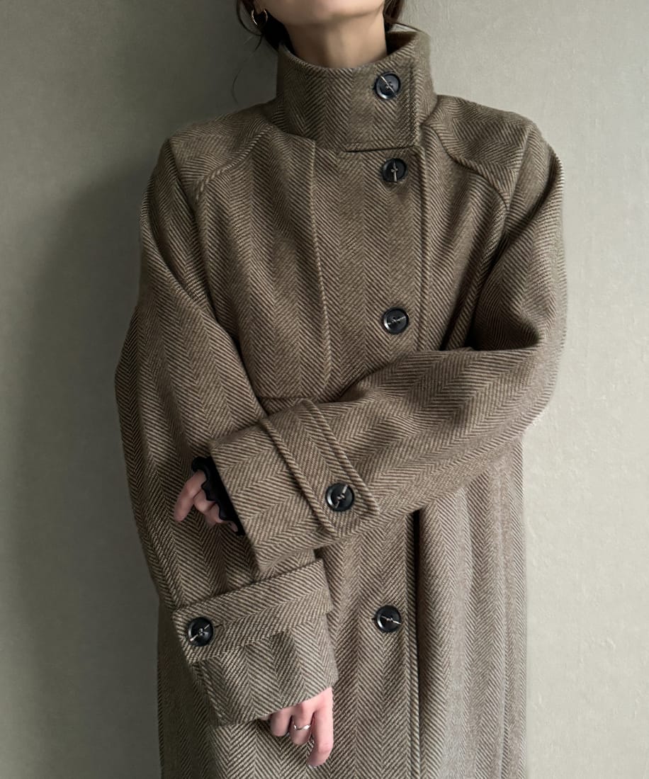 ヘリンボーンスタンドカラーコート | ジュノア(JUNOAH) | マルイウェブ