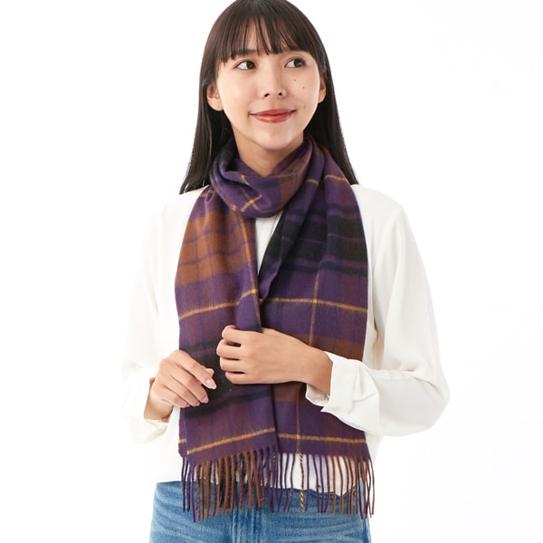 Aquascutum（アクアスキュータム） カシミヤ100％チェックマフラー