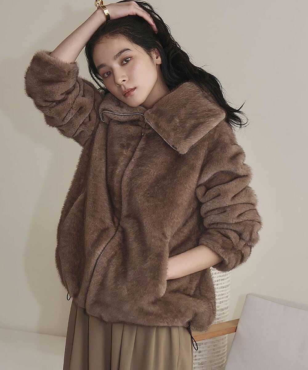 ファージャケット ファーコート ファーブルゾン 冬 ショート丈