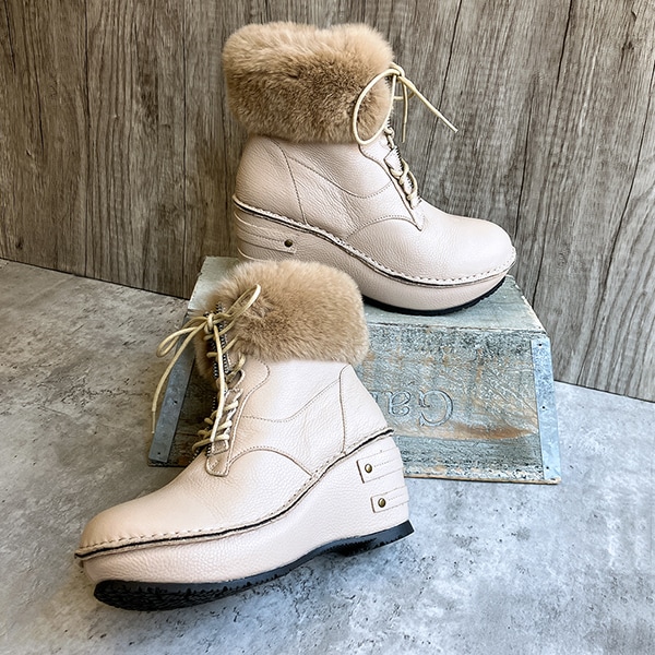厚底 ファーデザイン レースアップ ショートブーツ | ヒナ デイ