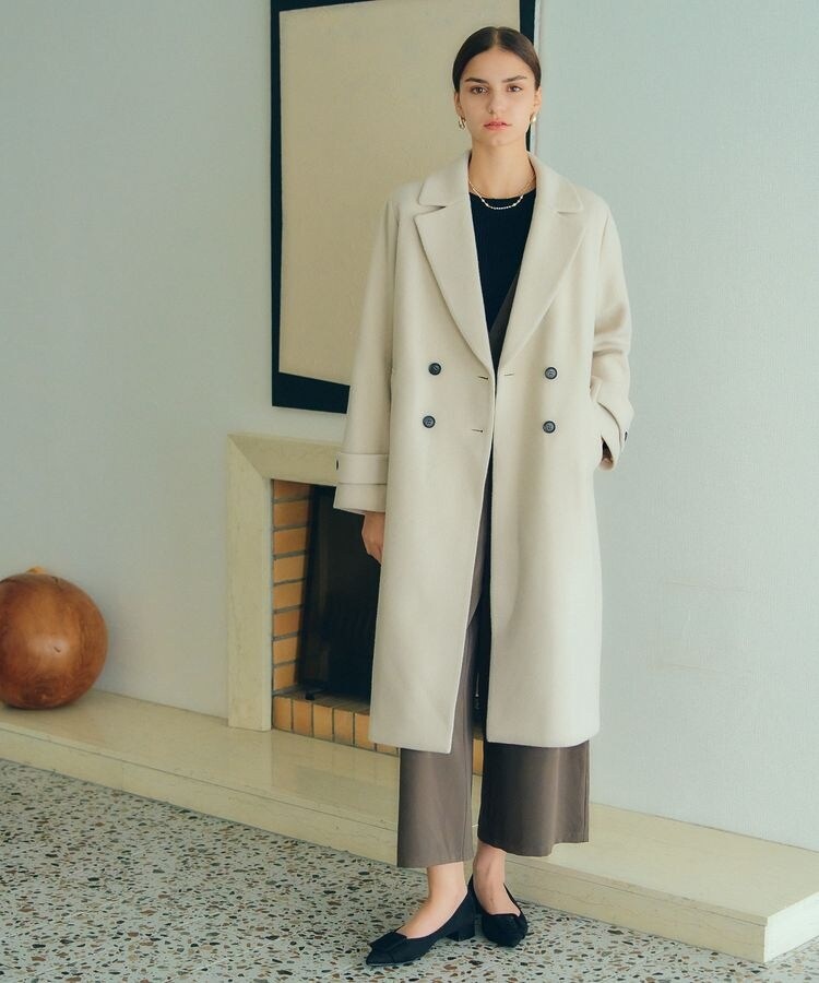 ウール混ロングダブルコート | イェッカ ヴェッカ(YECCA VECCA