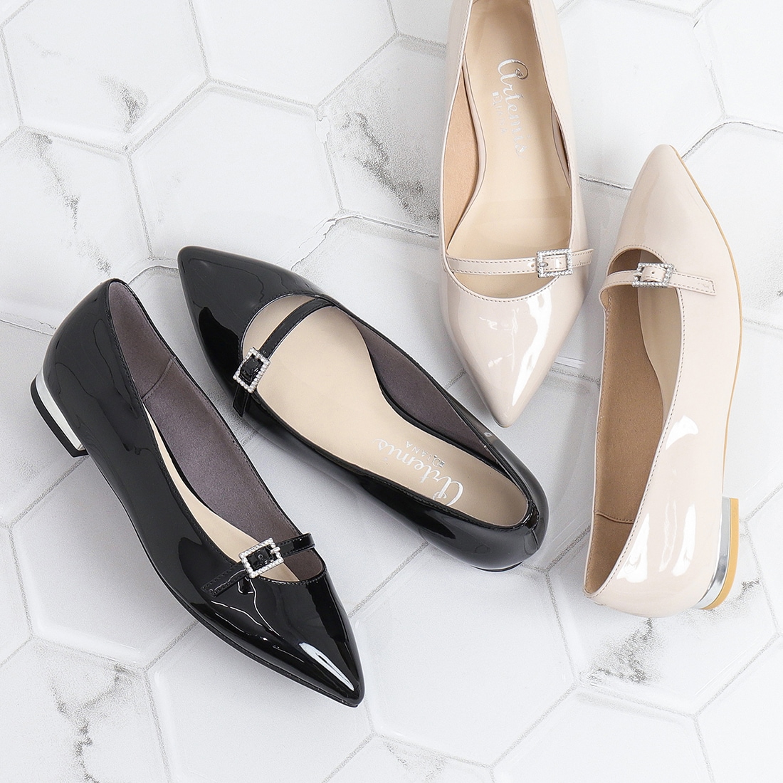 新品！ダイアナ オペラシューズ ポインテッドトゥ リボン エナメル