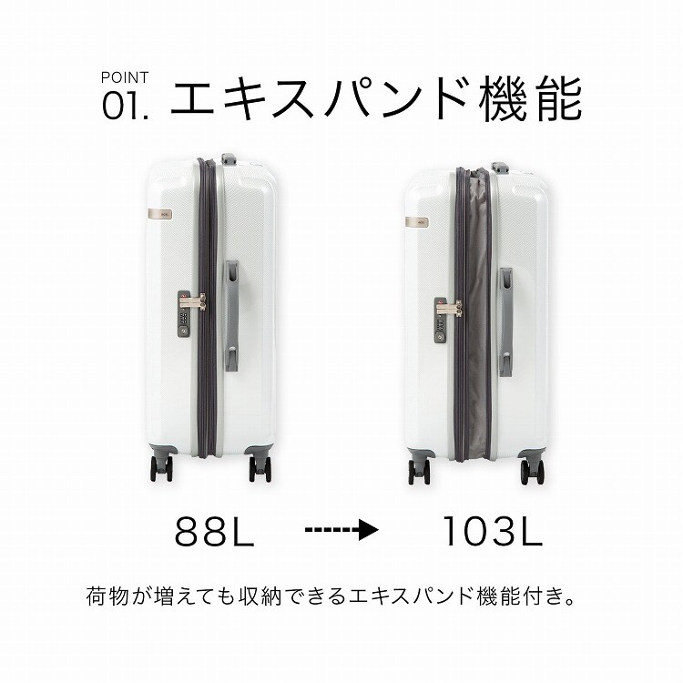 スーツケース 88/103L 大型 エキスパンド パリセイドZd ace. | ace