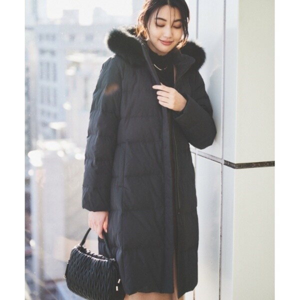 撥水／洗える／フード取り外し】ファー付きロングダウンコート | アン