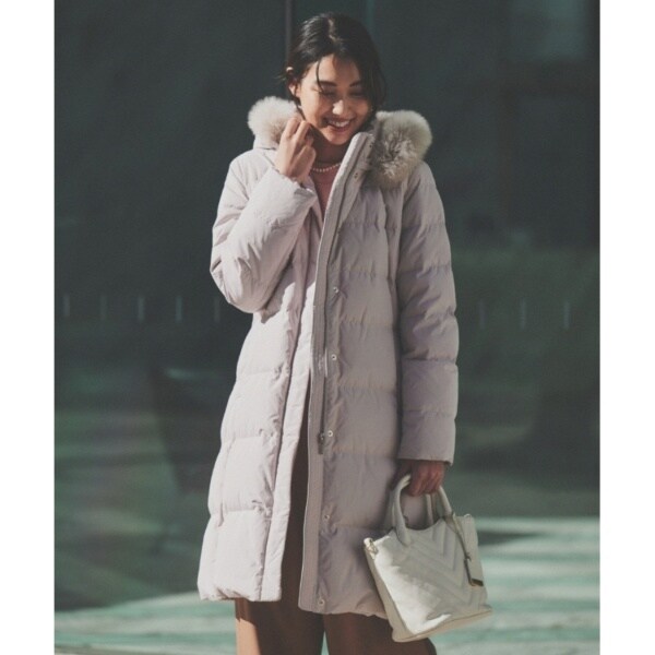 撥水／洗える／フード取り外し】ファー付きロングダウンコート | アン