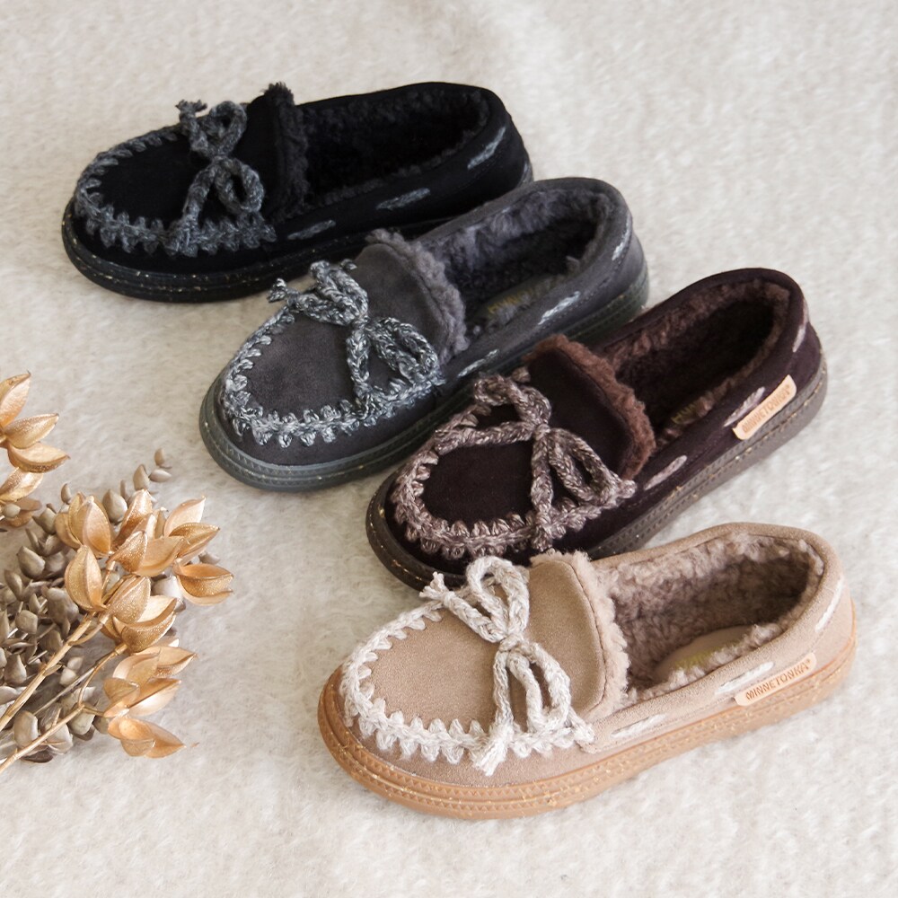 ニットステッチ スエードボアモカシン 24M08 | ミネトンカ(MINNETONKA