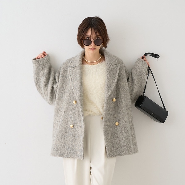 追加4】【一部店舗限定】ラメシャギースライバーPコート/ピーコート