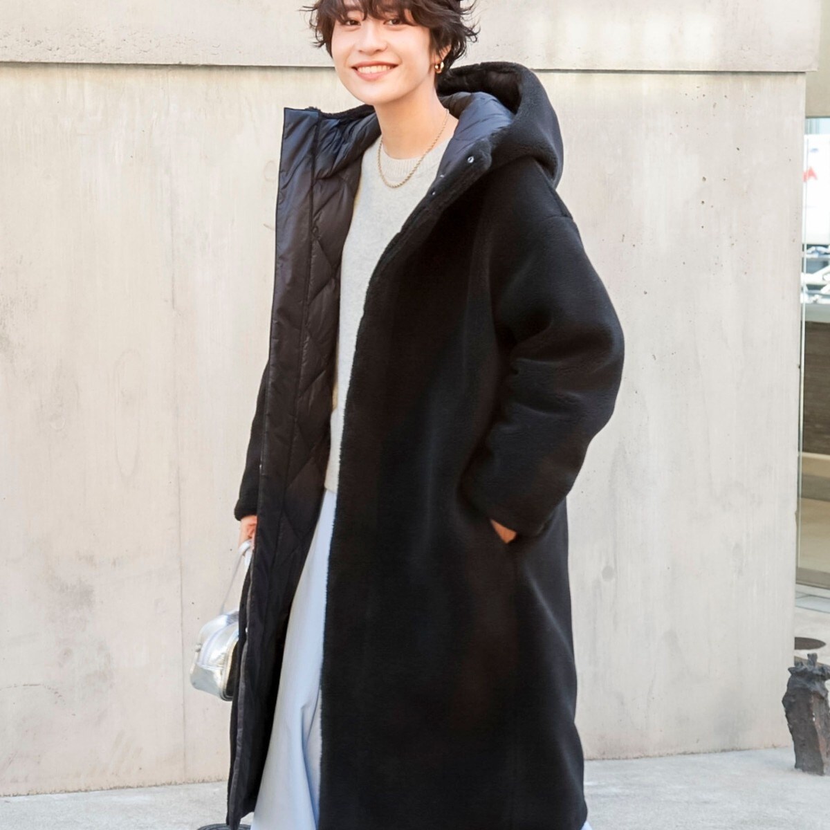 ◇【WEB限定】【TAION/タイオン】別注ダイヤキルト×ボアロングダウン