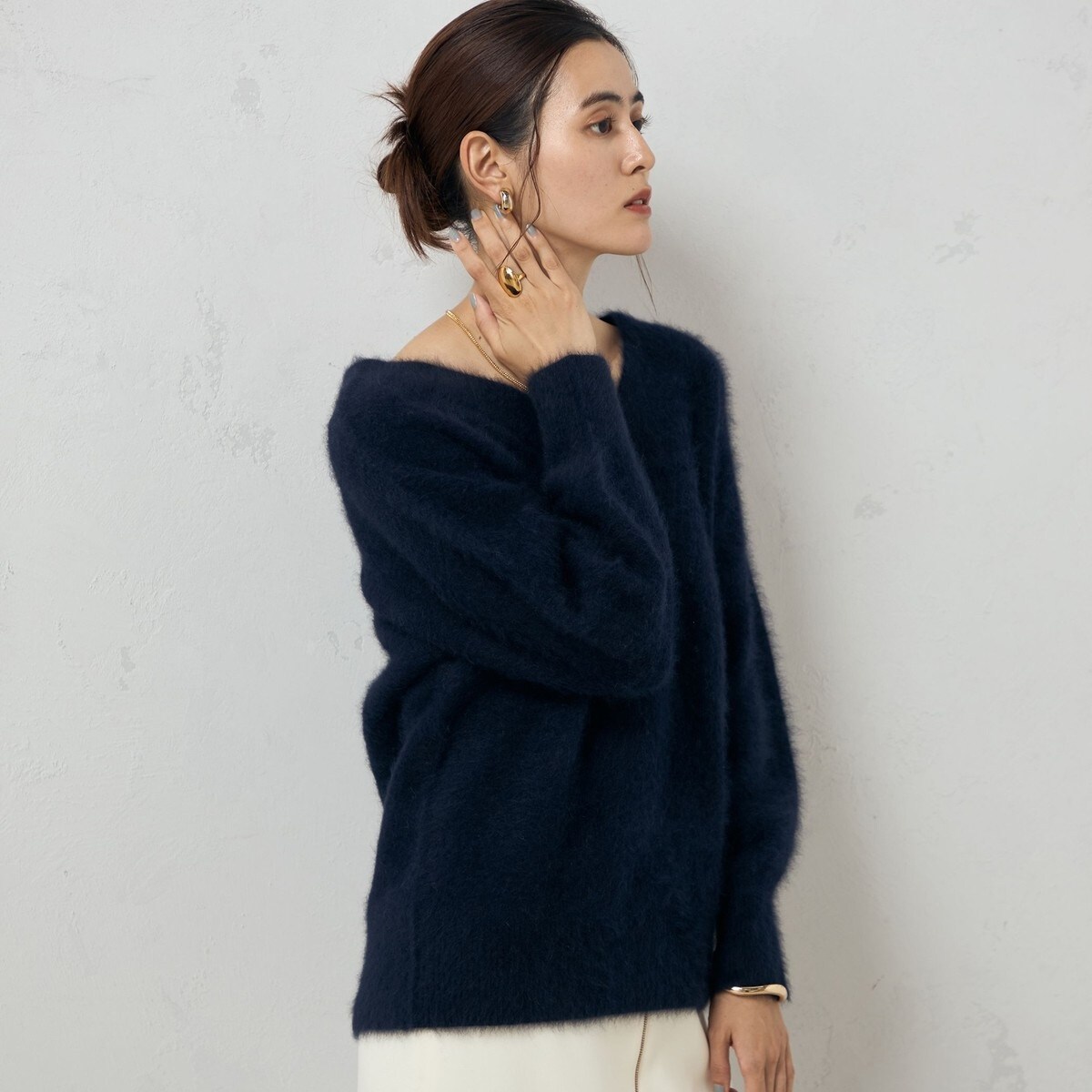 カシミヤ混ヘアリー2WAYプルオーバーニット | ノーリーズ(NOLLEY'S