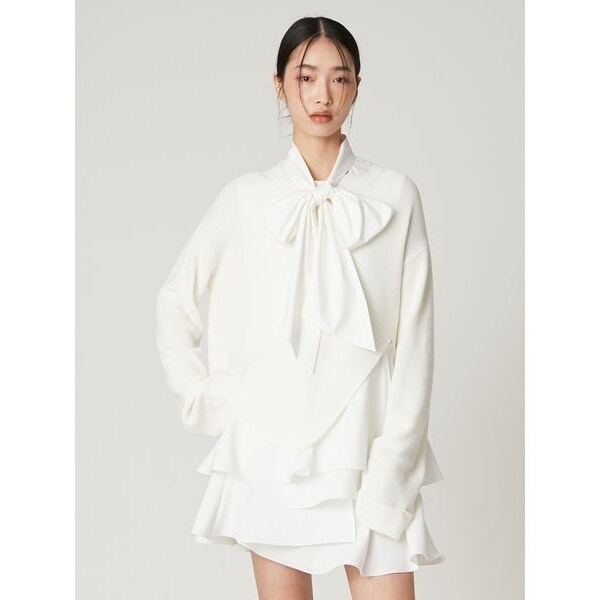 リボンタイコンビニットチュニック | フレイ アイディー(FRAY I.D