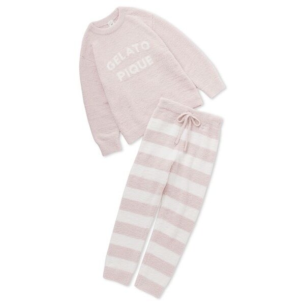 パウダーロゴジャガードプルオーバー&2ボーダーロングパンツSET