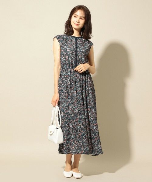 セール】 パイピングプリント ワンピース （ロング・マキシ丈