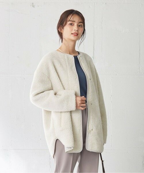 セール】 【洗える】ジップアップボア ジャケット （その他アウター