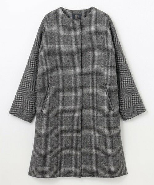 セール】 【防風裏地】ウールブレンドノーカラーコート （その他