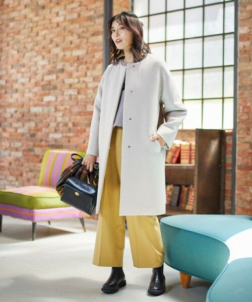 セール】 ウールブレンド ノーカラーコート （その他アウター）｜ANY