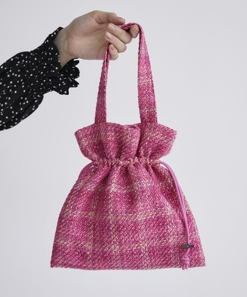 セール】 チェックツイード巾着バッグ （ショルダーバッグ）｜Maglie