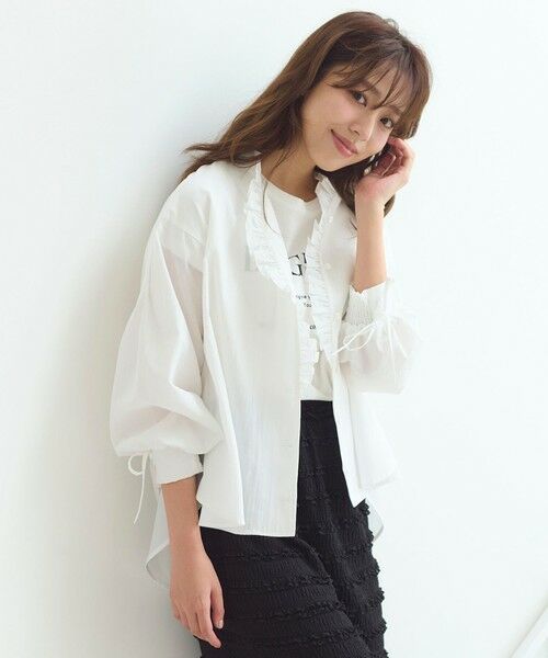 セール】 【洗える】フリルシャツ ブラウス （シャツ・ブラウス