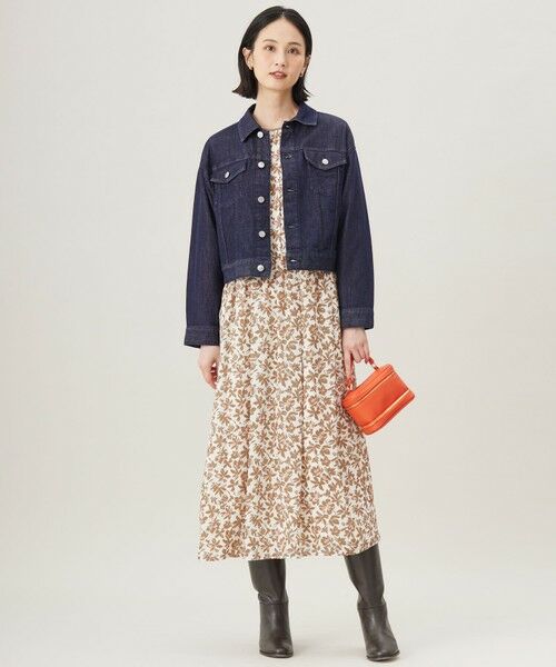 セール】 【洗える】スノーフラワープリント ワンピース （ロング