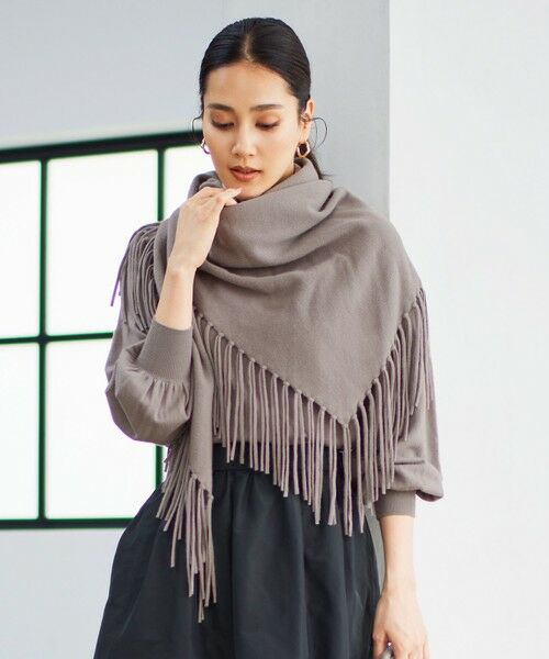 セール】 【洗える】ソフトウールハイゲージフリンジ ストール