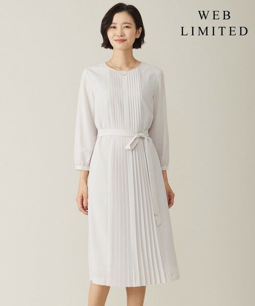 洗える】ノルディス2wayジョーゼット フロントプリーツ ワンピース