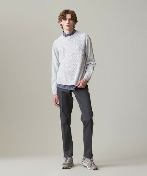セール】 【Cash Lamb's wool】ケーブルニット / クルー （ニット