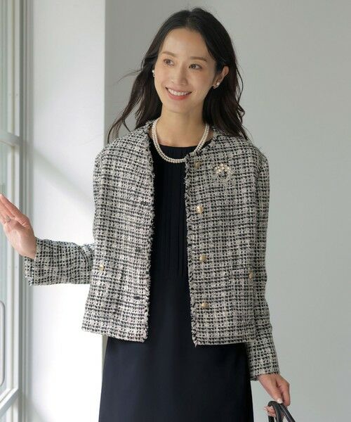 セール】 ファニーツイード ノーカラー ジャケット （ノーカラー