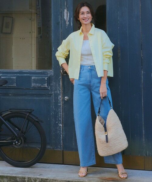 セール】 【Oggi4月号掲載/洗える】23区DENIM ライトダンガリー ワイド