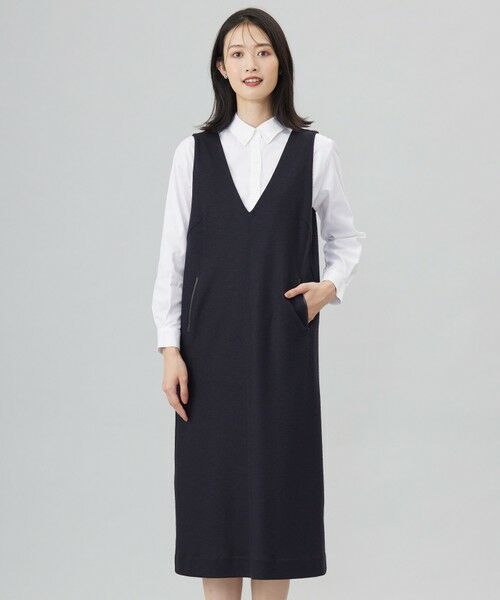 セール】 【洗える】ウールスムース ジャンパースカート （ロング