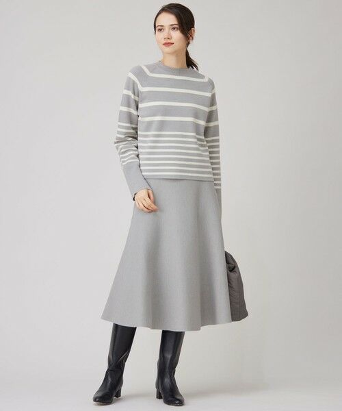 セットアップ対応・洗える】ウールミラノニット スカート （ミニ・ひざ