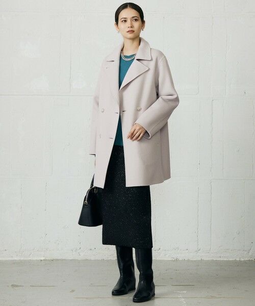 セール】 【17号サイズまで展開】ウールリバーダブルブレストコート