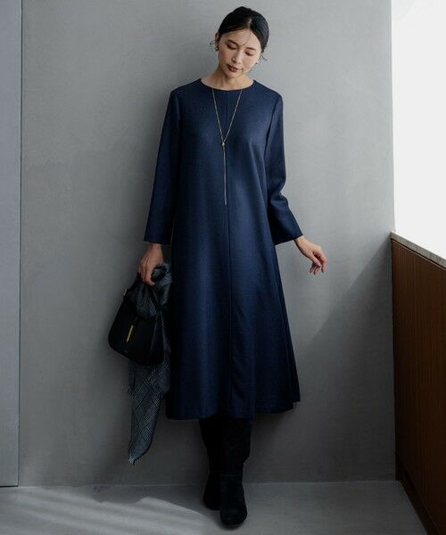 セール】 ウールジョーゼット Aライン ワンピース （ロング・マキシ丈