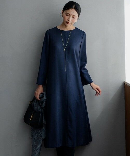 セール】 ウールジョーゼット Aライン ワンピース （ロング・マキシ丈