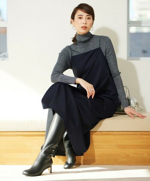 セール】 【洗える】リヨセルスパンサテン キャミソールワンピース