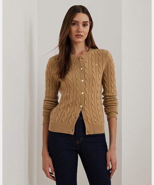 ケーブルニット ウールカシミヤ カーディガン （カーディガン・ボレロ