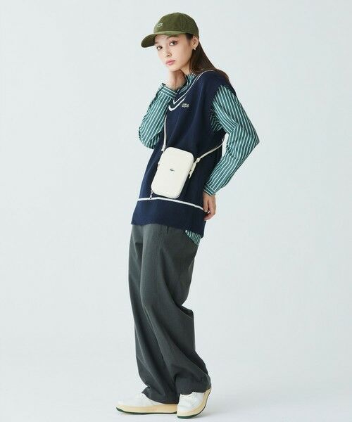 セール】 マルチストライプバンドカラーシャツ / ストライプシャツ