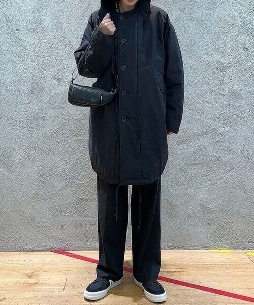 セール】 オーバーサイズ 比翼仕立て ナイロンミリタリーモッズコート