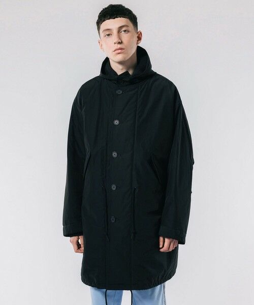 セール】 オーバーサイズ 比翼仕立て ナイロンミリタリーモッズコート