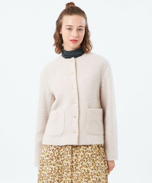 セール】 【HESSLE（ヘスル）】ノーカラーショートコート （その他